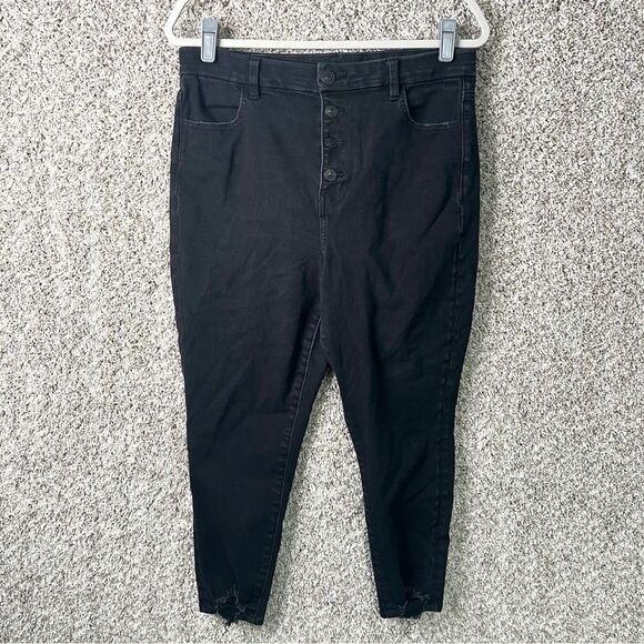 American Eagle Jeans Womens 14 Short Dream Curvy Hi-Rise Button Fly Jegging Crop - Picture 1 of 7
